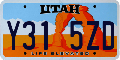 UT license plate Y315ZD