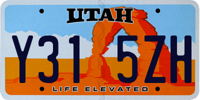 UT license plate Y315ZH