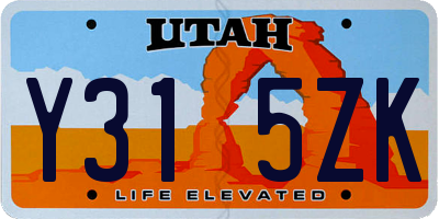 UT license plate Y315ZK