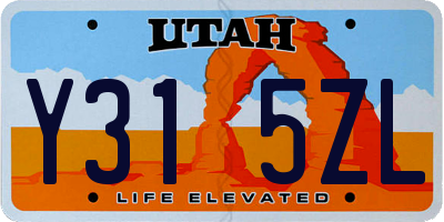 UT license plate Y315ZL