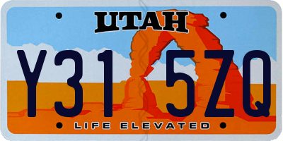 UT license plate Y315ZQ