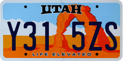UT license plate Y315ZS