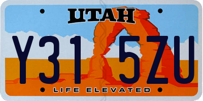UT license plate Y315ZU