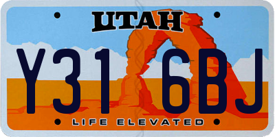 UT license plate Y316BJ