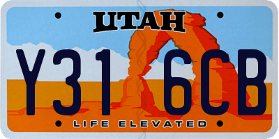 UT license plate Y316CB