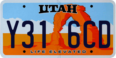 UT license plate Y316CD