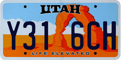 UT license plate Y316CH