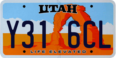 UT license plate Y316CL