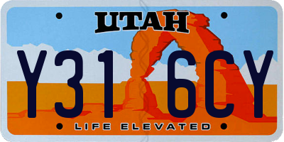 UT license plate Y316CY