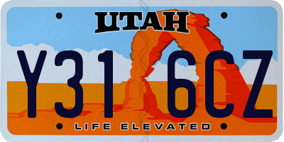 UT license plate Y316CZ
