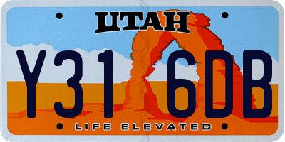 UT license plate Y316DB