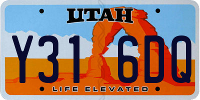 UT license plate Y316DQ