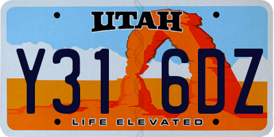 UT license plate Y316DZ