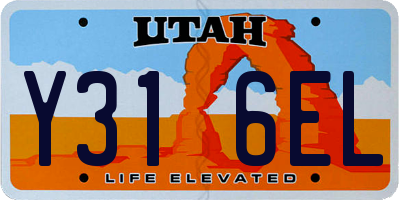 UT license plate Y316EL
