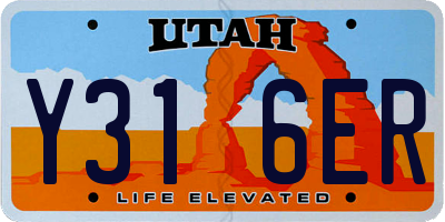 UT license plate Y316ER