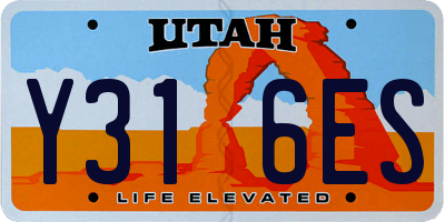 UT license plate Y316ES