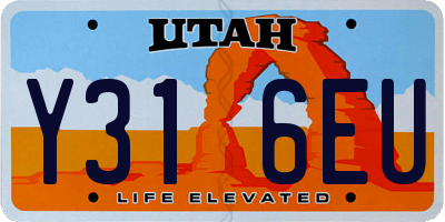 UT license plate Y316EU