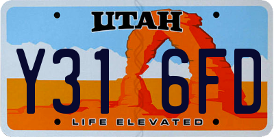 UT license plate Y316FD