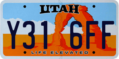 UT license plate Y316FF