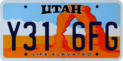 UT license plate Y316FG