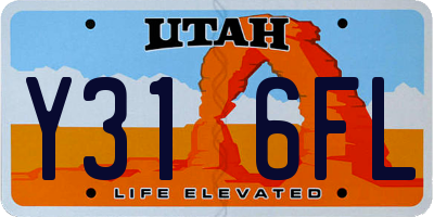 UT license plate Y316FL