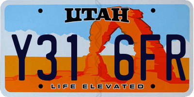 UT license plate Y316FR