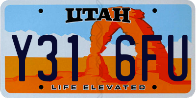 UT license plate Y316FU