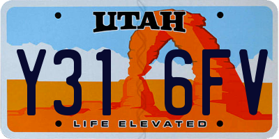 UT license plate Y316FV