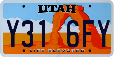 UT license plate Y316FY