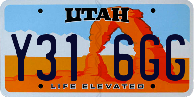 UT license plate Y316GG