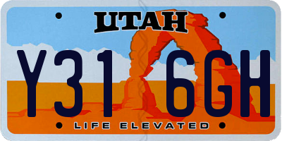 UT license plate Y316GH