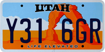 UT license plate Y316GR