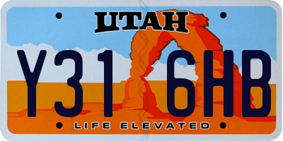 UT license plate Y316HB