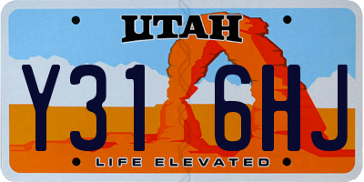 UT license plate Y316HJ
