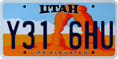 UT license plate Y316HU