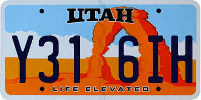 UT license plate Y316IH