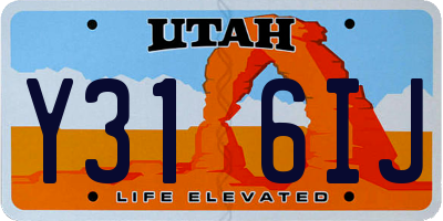 UT license plate Y316IJ