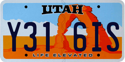 UT license plate Y316IS