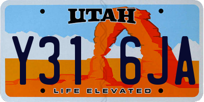 UT license plate Y316JA