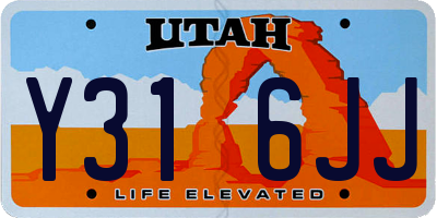 UT license plate Y316JJ