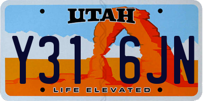 UT license plate Y316JN
