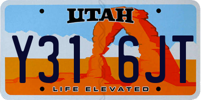 UT license plate Y316JT