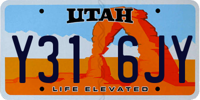 UT license plate Y316JY