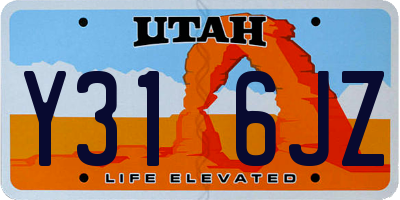 UT license plate Y316JZ