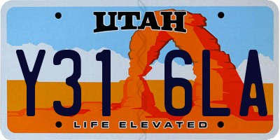 UT license plate Y316LA