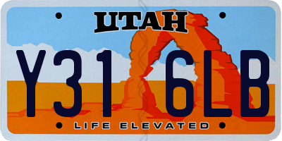 UT license plate Y316LB