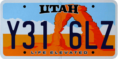 UT license plate Y316LZ