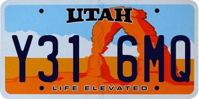 UT license plate Y316MQ