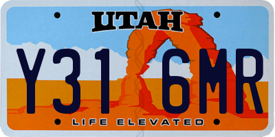 UT license plate Y316MR