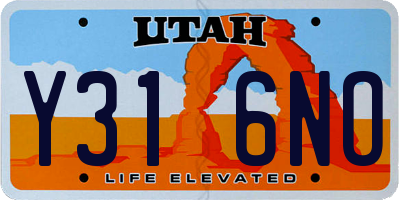 UT license plate Y316NO